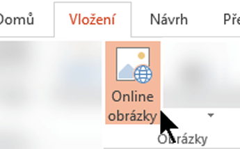 Na pásu karet vyberte kartu Vložení a pak vyberte Online obrázky.