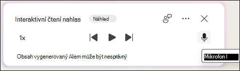 Pokud chcete Copilotovi položit otázky související s dokumentem, klikněte na tlačítko Ztlumit.