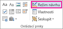 tlačítko návrhu režimu Vývojář