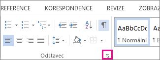 Ikona pro otevření dialogového okna Odstavec