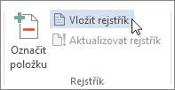 Vložit rejstřík