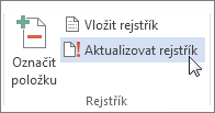 Aktualizovat rejstřík