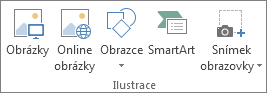 Skupina Ilustrace na kartě Vložení v Excelu
