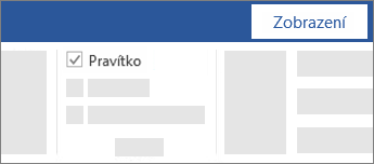 Zobrazení nebo skrytí pravítka pomocí zaškrtávacího políčka na pásu karet