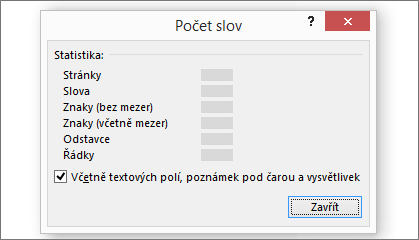 Podrobný počet slov