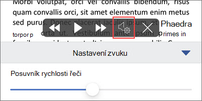 Zvýšení nebo snížení rychlosti čtení