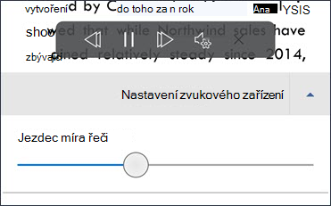 Posuvník rychlosti řeči