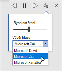 Nastavení čtení zvuku nahlas