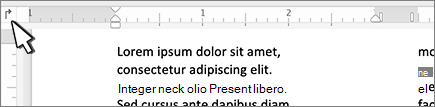 Mac Tlačítko levého tabulátoru na pravítku