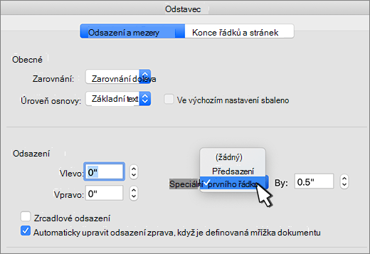Výběr předsazení