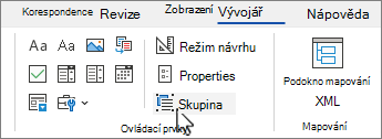 Ovládací tlačítko skupiny