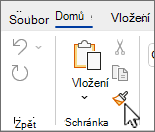 Tlačítko Kopírovat formát na pásu karet