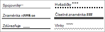 Příklad vodorovné čáry sampler