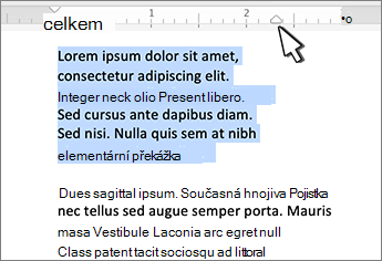 Mac Značka odsazení zprava