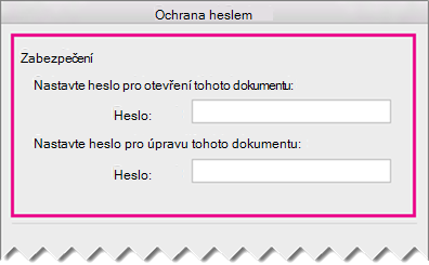 Panel pro resetování hesla