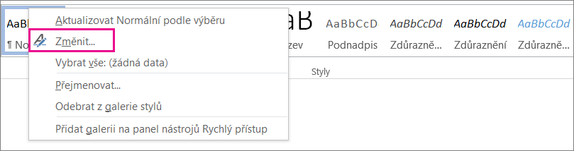 Úprava stylu Wordu
