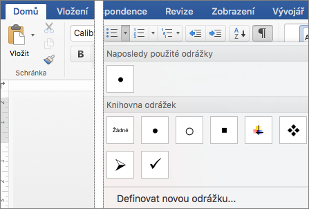 Je zobrazena karta Domů s galerií odrážek.