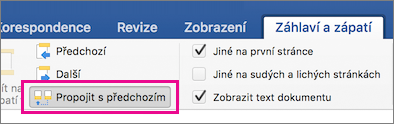 On Header and Footer tab, Link to Previous is highlighted