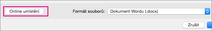 Kliknutím na položku Online umístění zobrazíte složky v rámci online služeb, ke kterým jste se přihlásili.