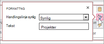 Dialogboksen Formatering i webdataarkvisning