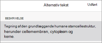 Dialogboksen Alternativ tekst til billeder i OneNote til iOS.