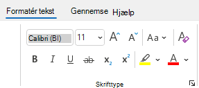 Gruppen Formatér tekst i Outlook.