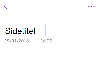 Omdøb side i OneNote til iOS