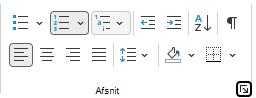 Gruppen Afsnit på båndet i Outlook.