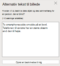 Ruden Alternativ tekst til billede i PowerPoint på internettet.