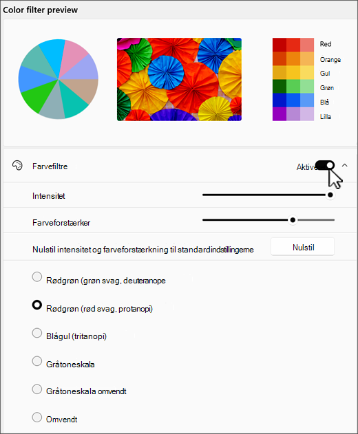 Windows 11 indstillinger for farvefilter