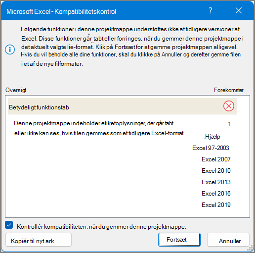 Kompatibilitetskontrol
