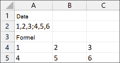 Excel TextSplit Eksempel 2