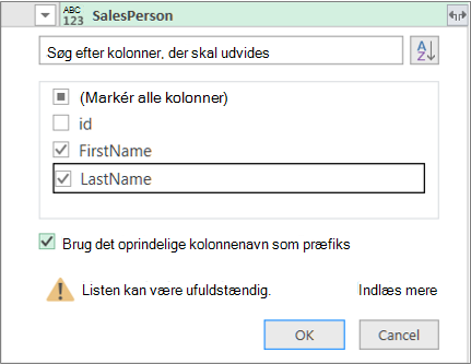 Udvidelse af Record til tabellen