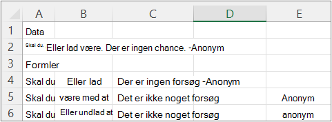 Resultater af eksempel 2