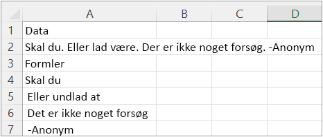 Resultater af eksempel 3