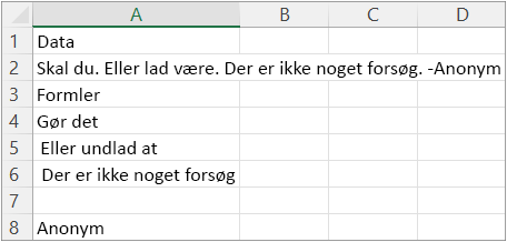 Resultater af eksempel 5