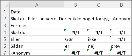 Resultater af eksempel 6