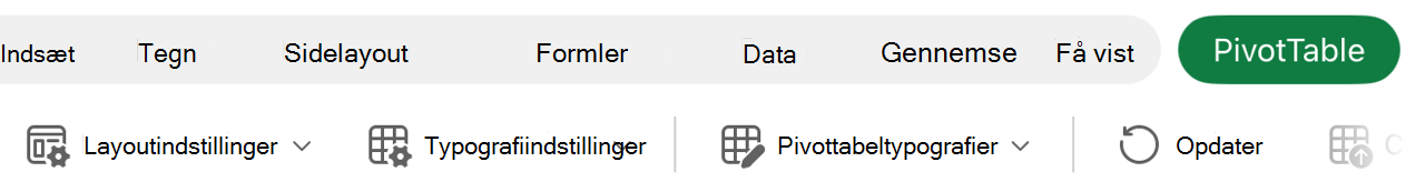 Knappen Layout på båndet.