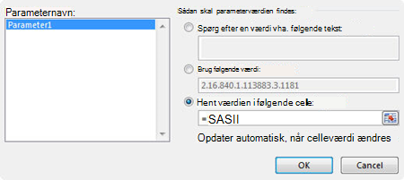 Dialogboksen MS-forespørgselsparameter