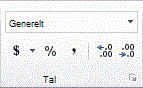 billede af båndet i excel
