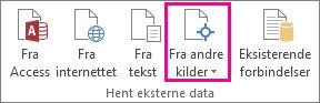 Knappen Fra andre kilder under fanen Data