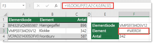 Fejlen #VÆRDI! vises, når col_index_argument er mindre end 1