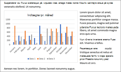 Indsæt et diagram i dit Word-dokument ved at kopiere og indsætte