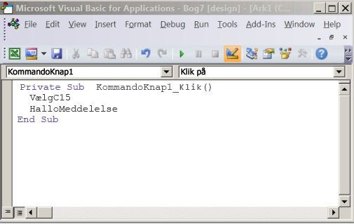 En subrutine i Visual Basic Editor