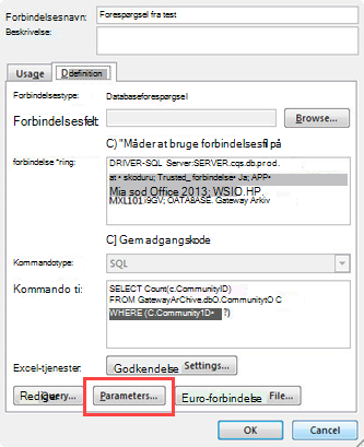 Dialogboksen Forbindelsesegenskaber