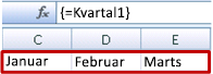 Navngivet matrix skrevet som formel