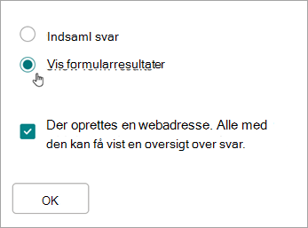 Vælg Vis formularresultater