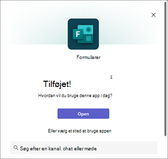 Vælg et sted til brug af Forms-appen