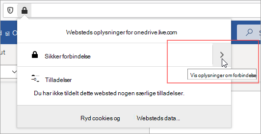 Vælg Vis forbindelsesoplysninger.