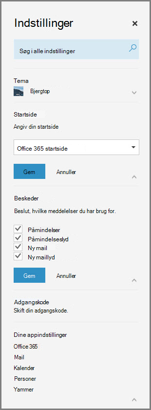 Office 365-meddelelser